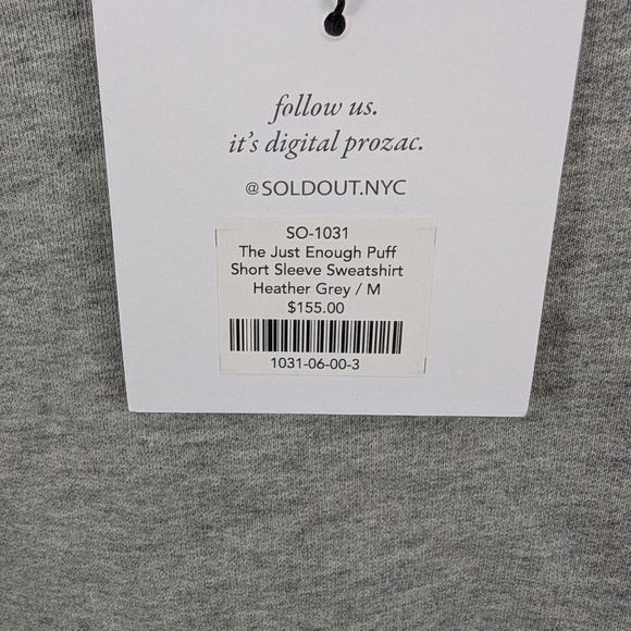 Gray Puff Sleeve Sweatshirt - Picture 2 of 3